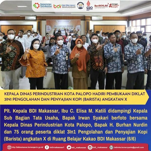 PEMBUKAAN DIKLAT 3 IN 1 BARISTA ANGKATAN 10 TAHUN 2022