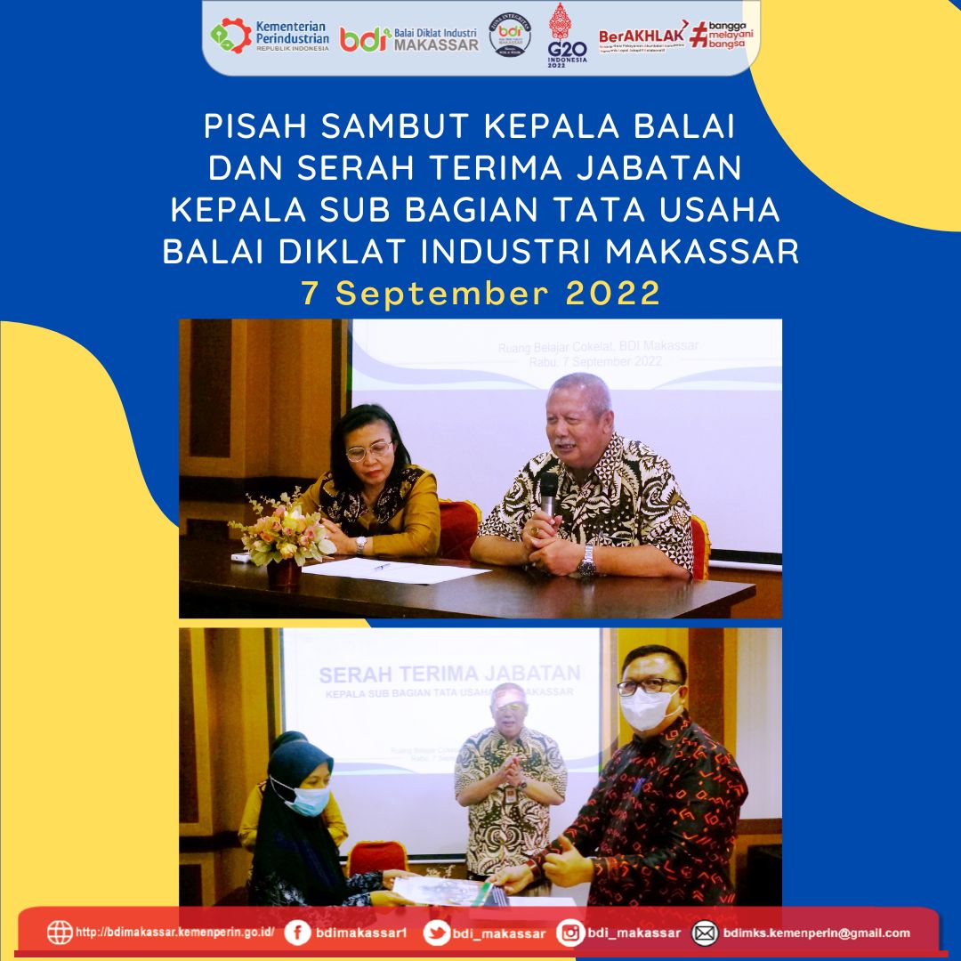 Pisah Sambut Kepala Balai dan Serah Terima Jabatan Kasubag Tata Usaha