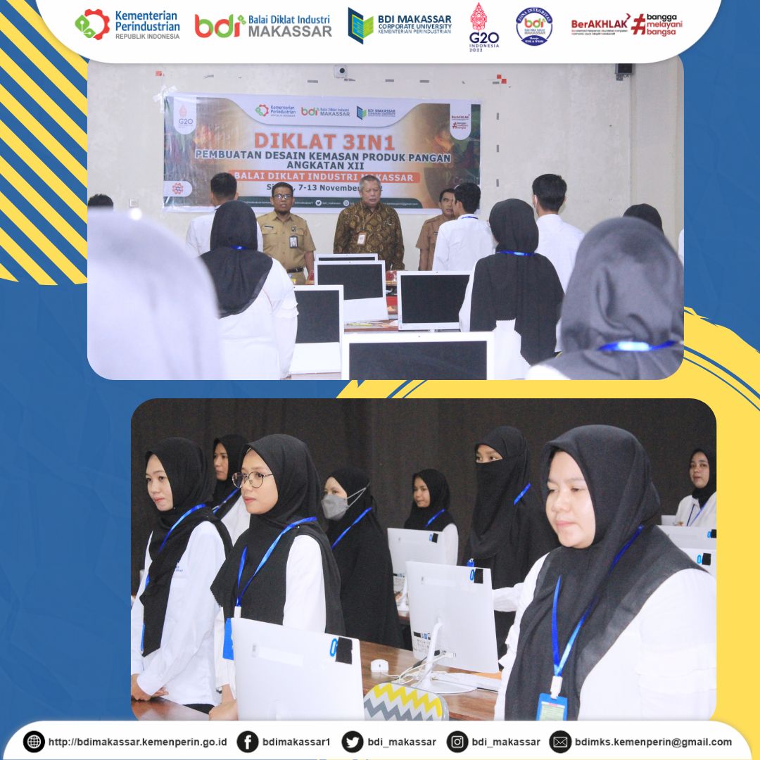 Pelaksanaan Diklat 3In1 Desain Kemasan Produk Pangan Angkatan XII secara Onsite di Kabupaten Sidrap