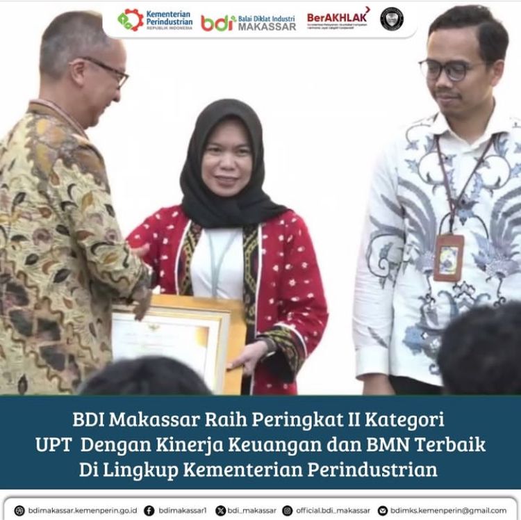 BDI Makassar raih peringkat ke 2 kategori Satuan Kerja UPT Predikat dengan kinerja keuangan & BMN terbaik