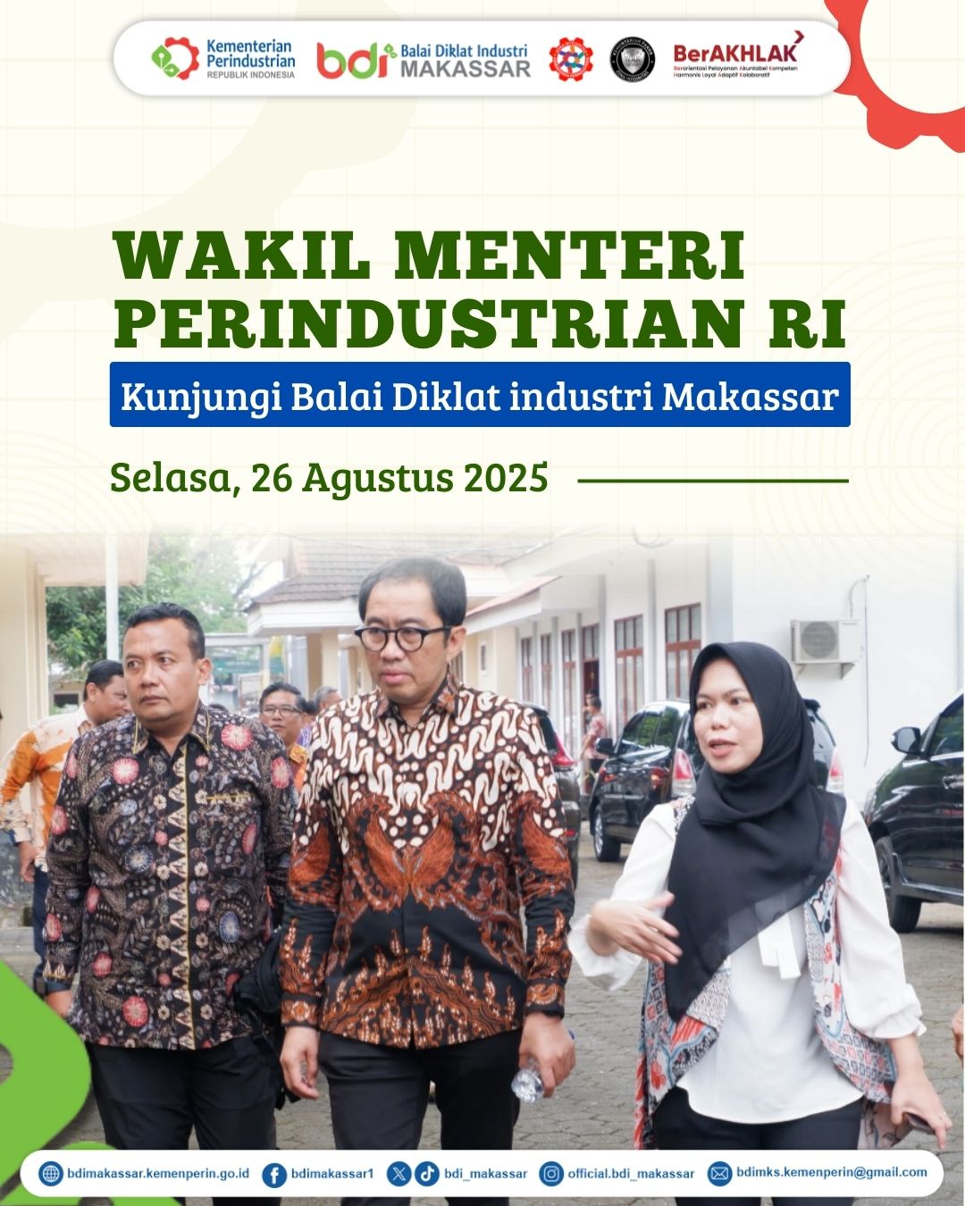 Wakil Menteri Perindustrian RI Kunjungi Balai Diklat Industri Makassar