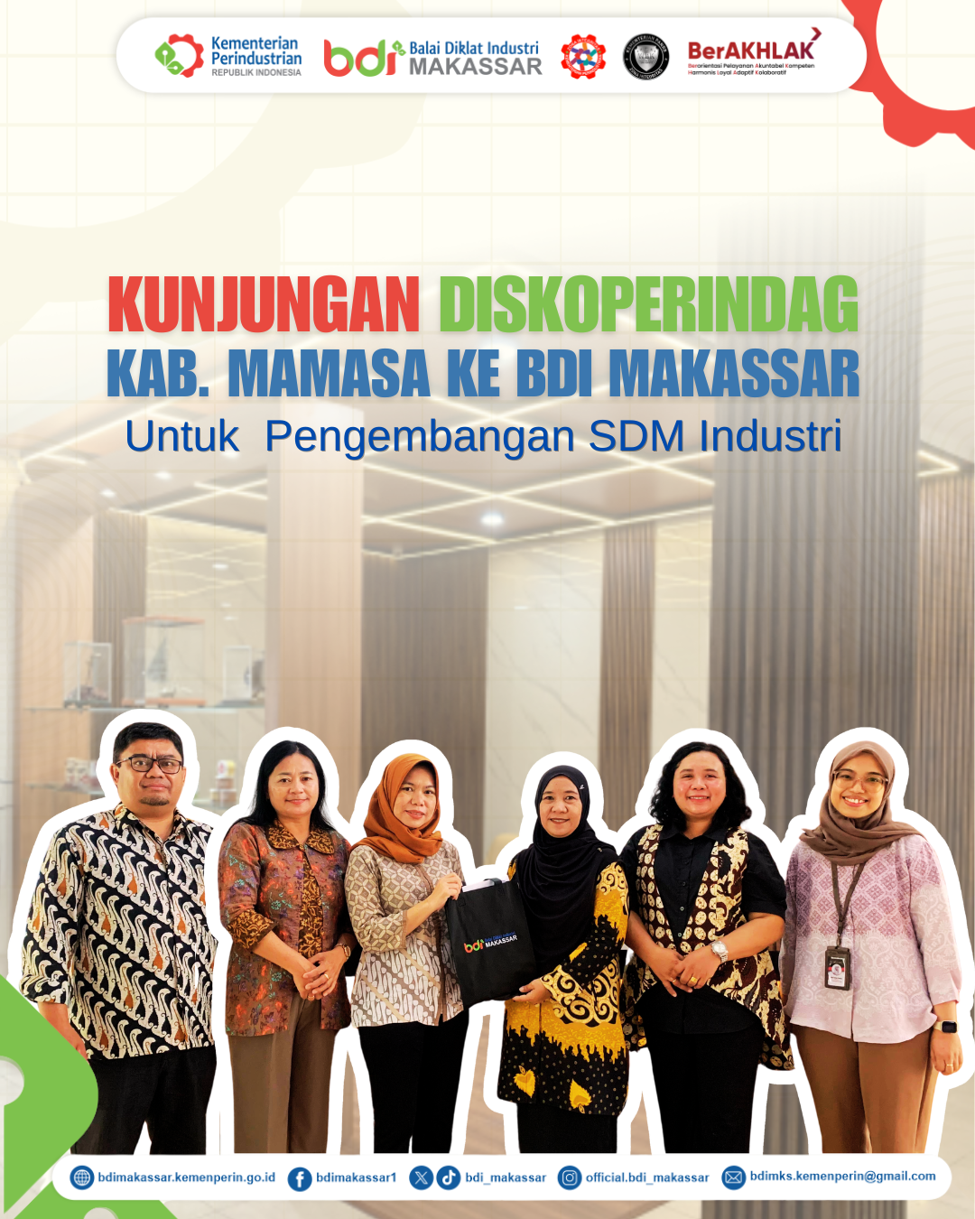 Kunjungan Diskoperindag Mamasa ke BDI Makassar Dorong Penguatan SDM Industri Daerah