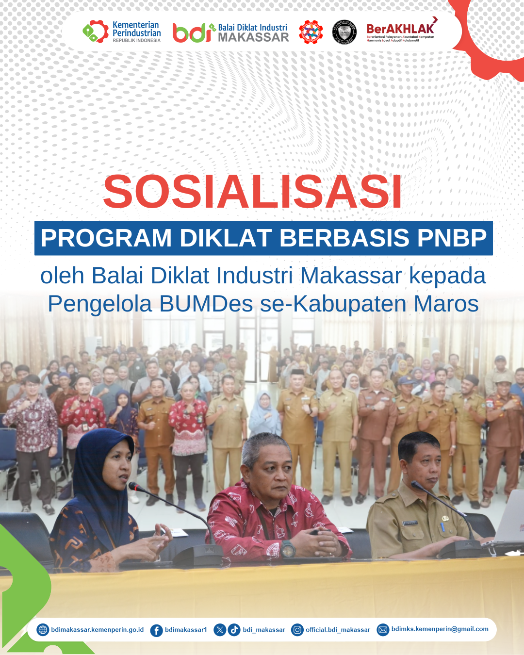 Sosialisasi Program Diklat Berbasis PNBP oleh BDI Mkassar Kkepada Pengelola BUMDes se-Kabupaten Maros