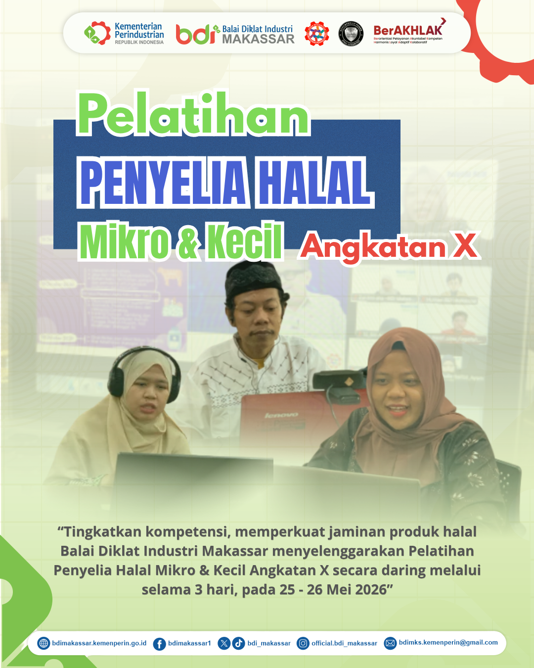 Pelatihan Penyelia Halal Mikro & Kecil Angkatan X Resmi Digelar Secara Daring oleh BDI Makassar