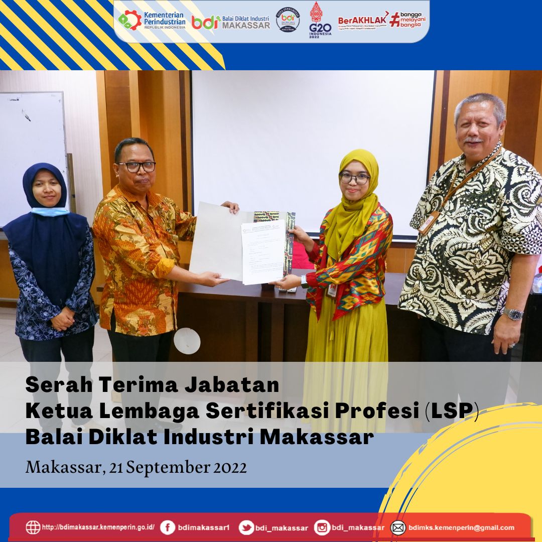Serah Terima Jabatan Ketua LSP BDI Makassar